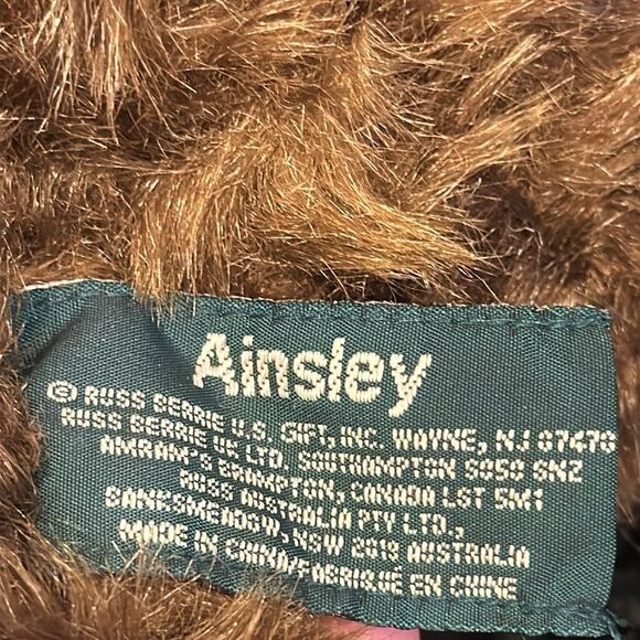 Russ Berrie AinsleyTeddy Bear Plush Stuffed Animal Soft Toy 14” Brown - Picture 7 of 10